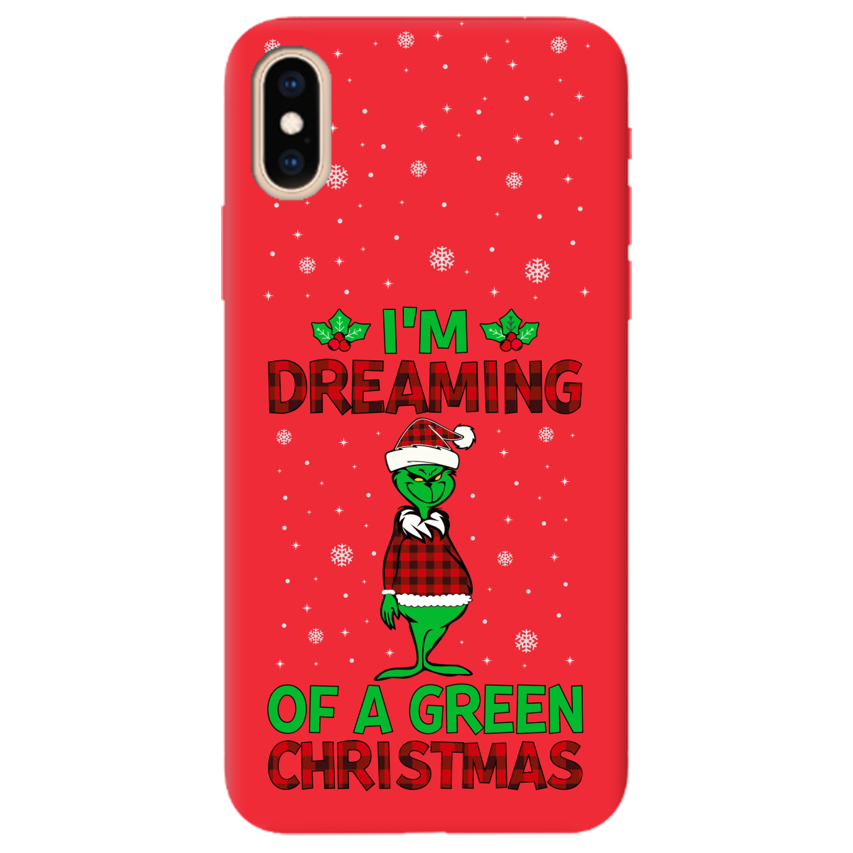 Чехол для Apple iPhone XS ярко-красный матовый soft touch I'm dreaming - фото 1