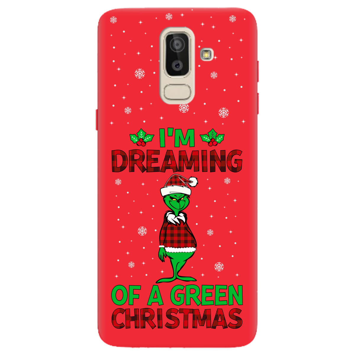 Чохол для Samsung Galaxy J8 2018 яскраво-червоний матовий soft touch I'm dreaming - фото 1