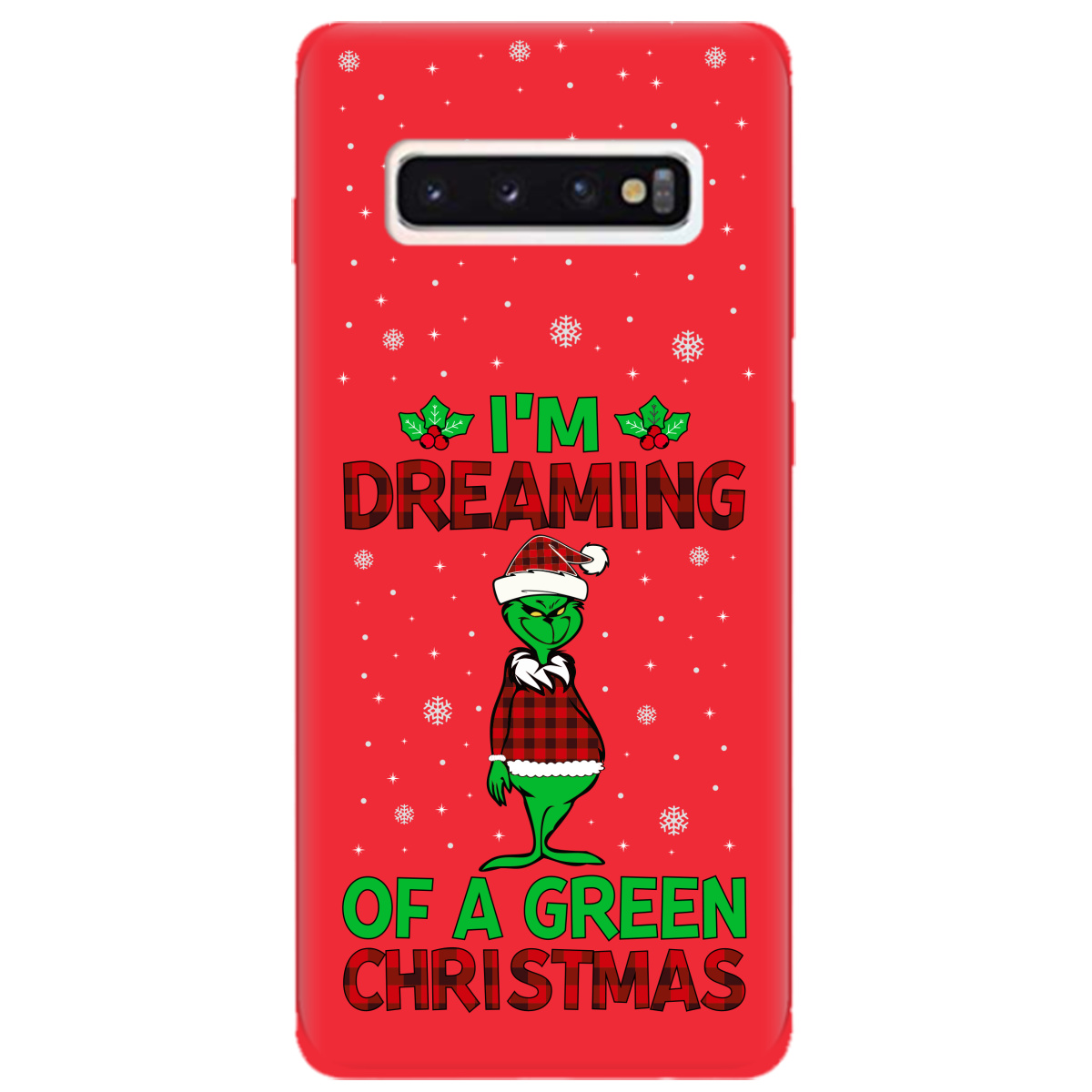 Чехол для Samsung Galaxy S10 ярко-красный матовый soft touch I'm dreaming - фото 1