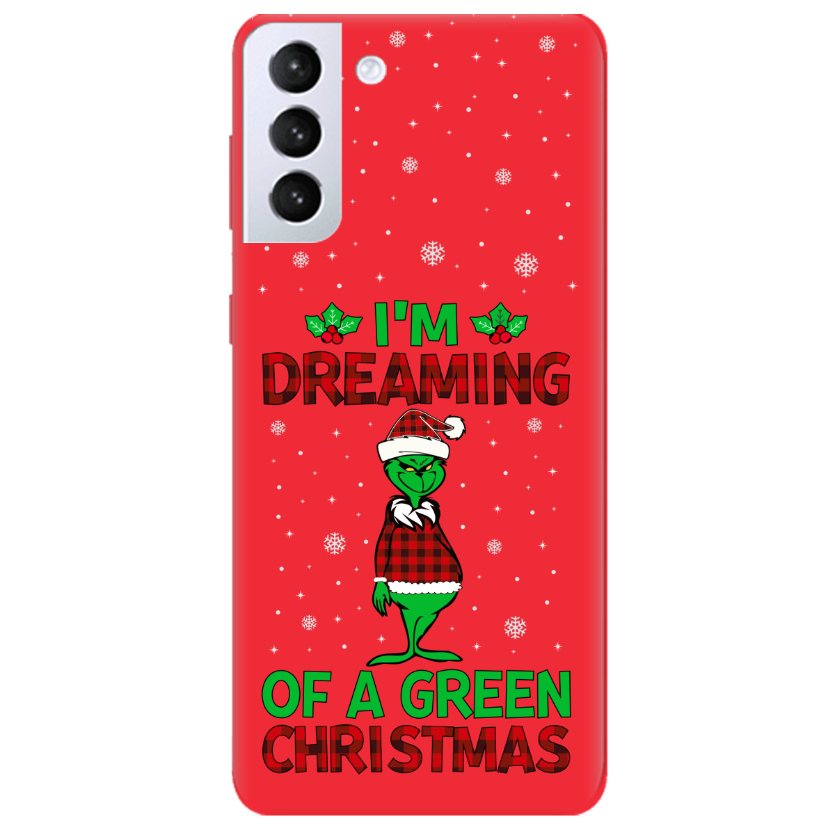 Чехол для Samsung Galaxy S21 ярко-красный матовый soft touch I'm dreaming - фото 1