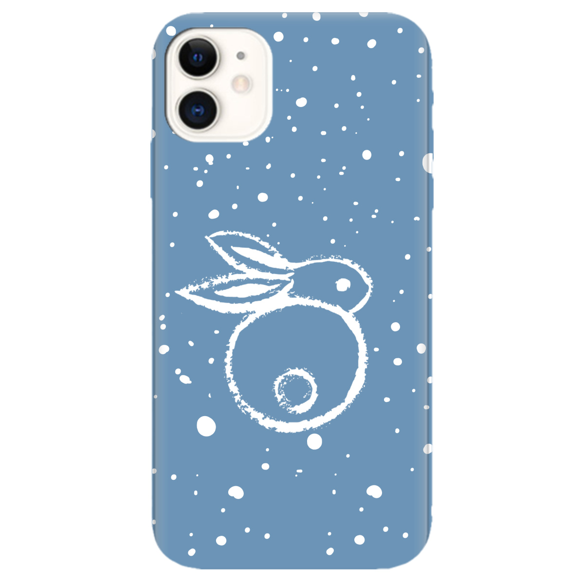 Чохол для Apple iPhone 11 сіро-блакитний матовий soft touch Rabbit - фото 1