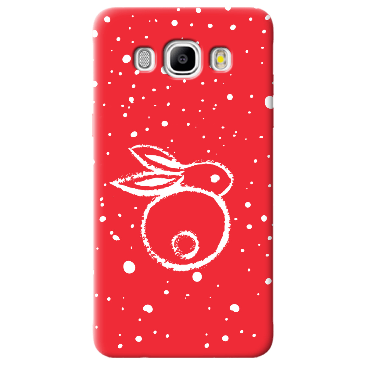 Чехол для Samsung Galaxy J5 2016 ярко-красный матовый soft touch Rabbit - фото 1