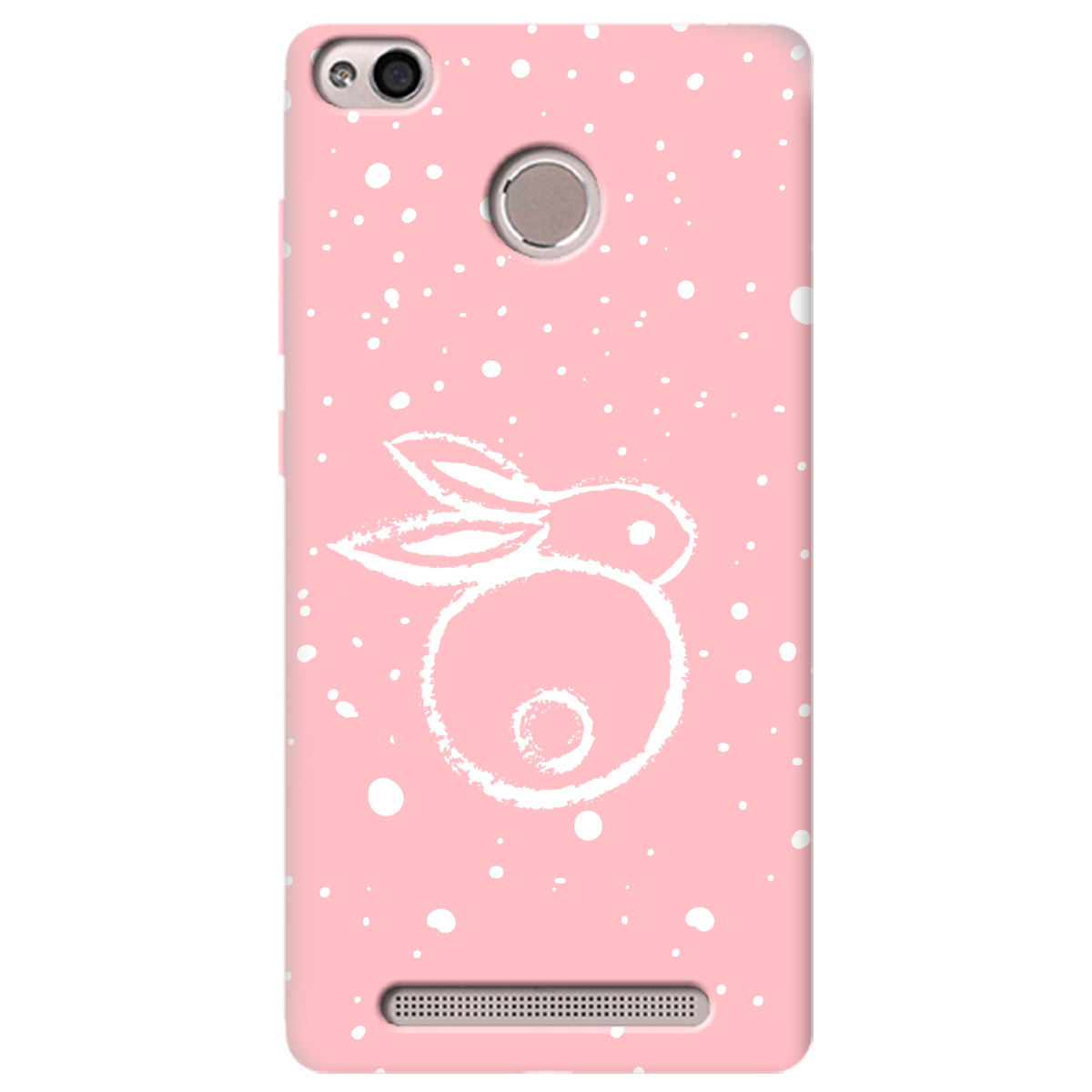 Чехол для Xiaomi Redmi 3S Pro / Prime нежно-розовый матовый soft touch Rabbit - фото 1