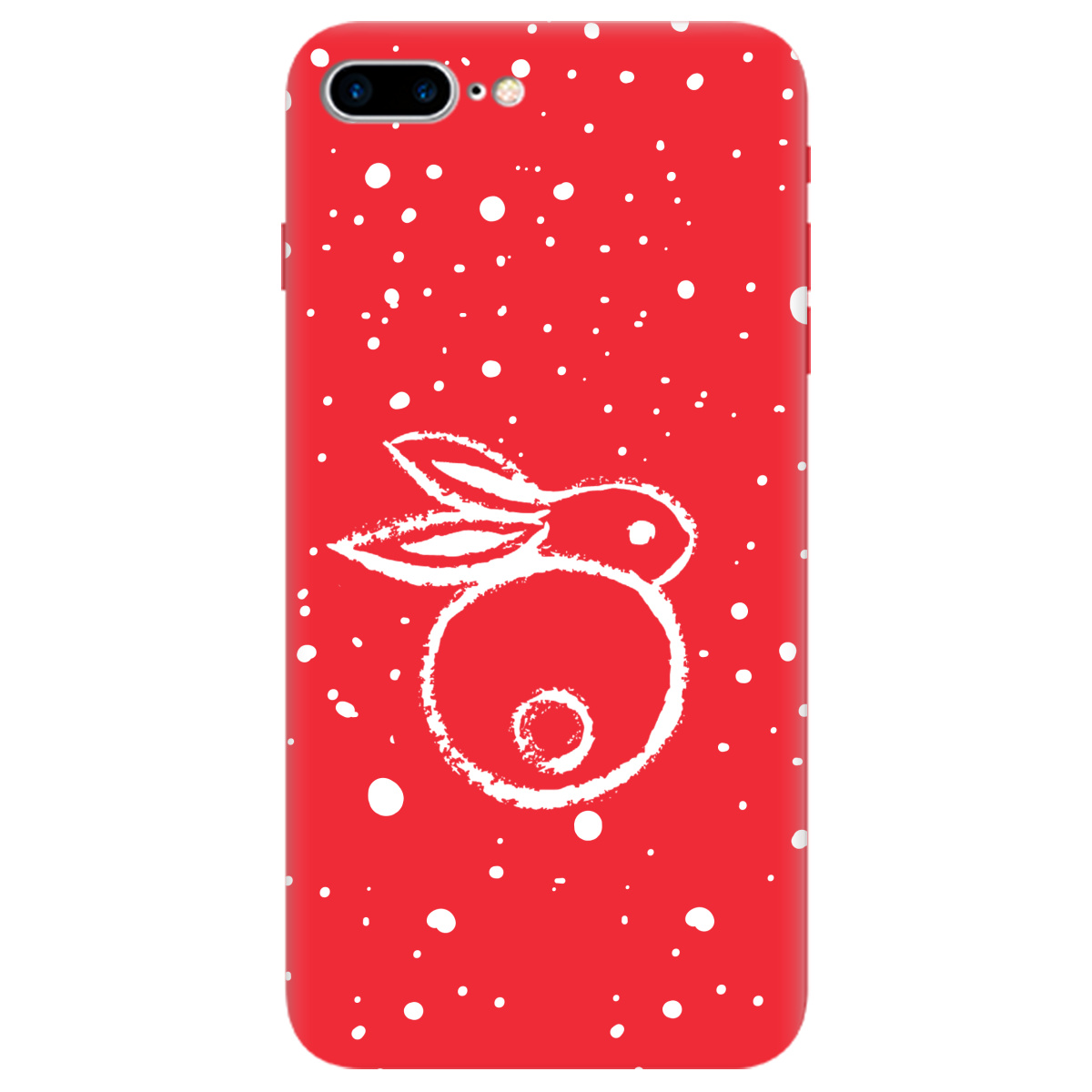 Чохол для Apple iPhone 8 Plus яскраво-червоний матовий soft touch Rabbit - фото 1