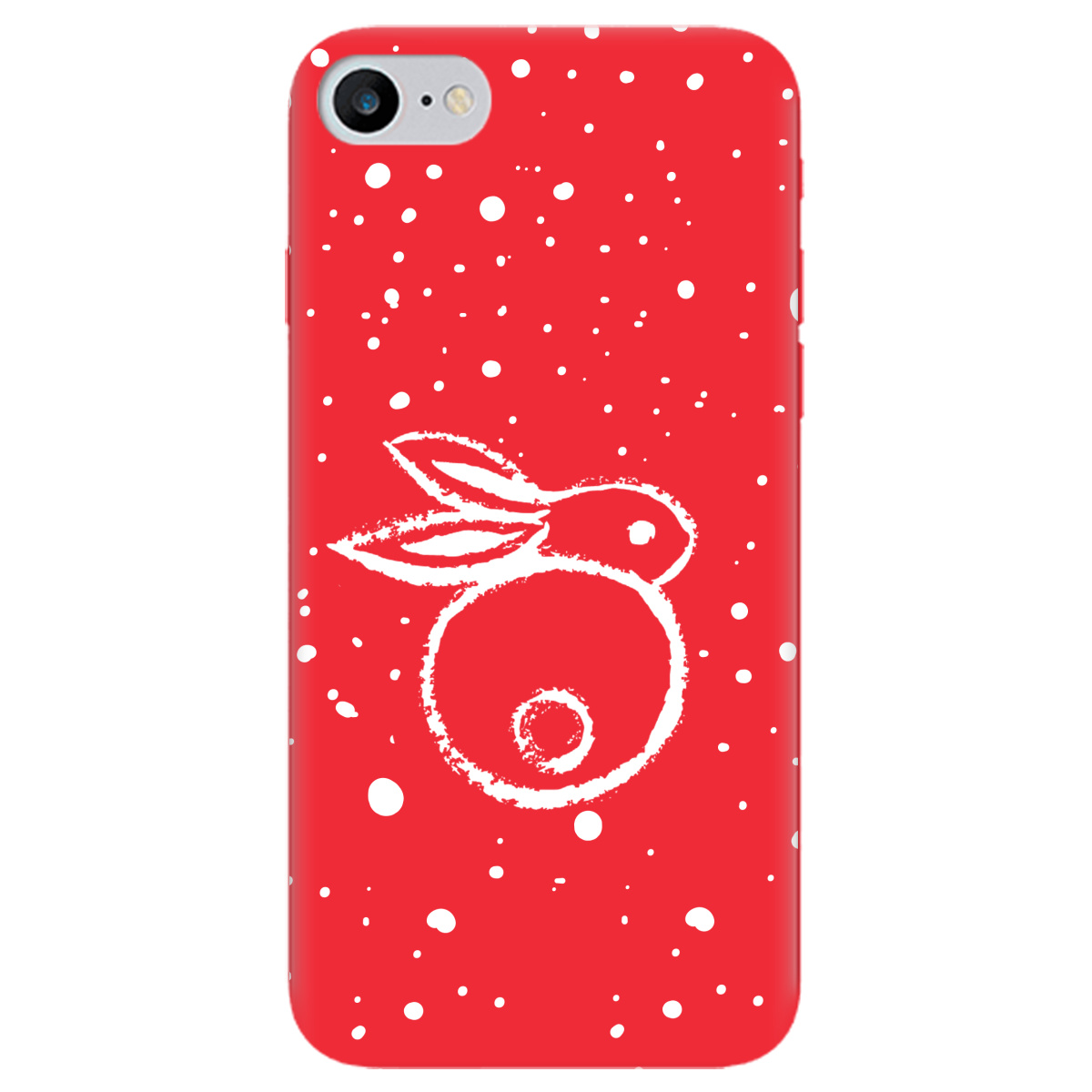 Чехол для Apple iPhone 8 ярко-красный матовый soft touch Rabbit - фото 1