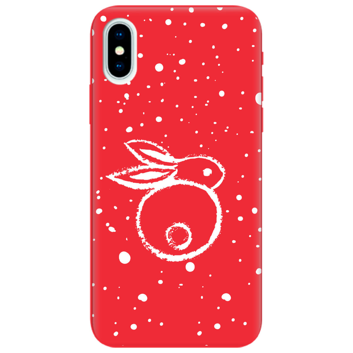 Чохол для Apple iPhone X яскраво-червоний матовий soft touch Rabbit - фото 1