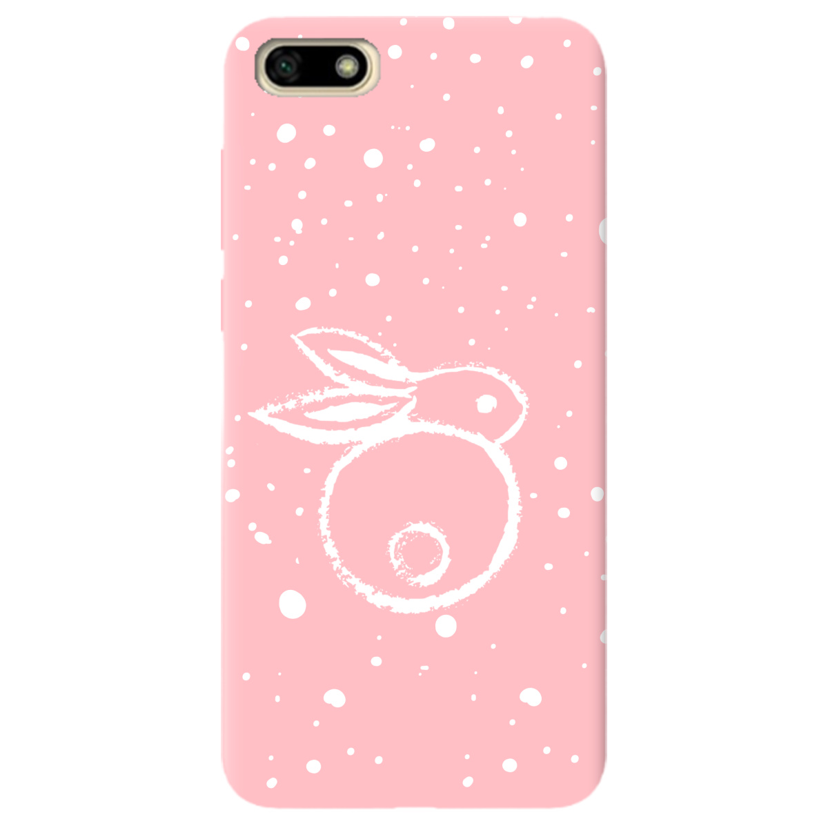 Чехол для Huawei Y5 2018 нежно-розовый матовый soft touch Rabbit - фото 1