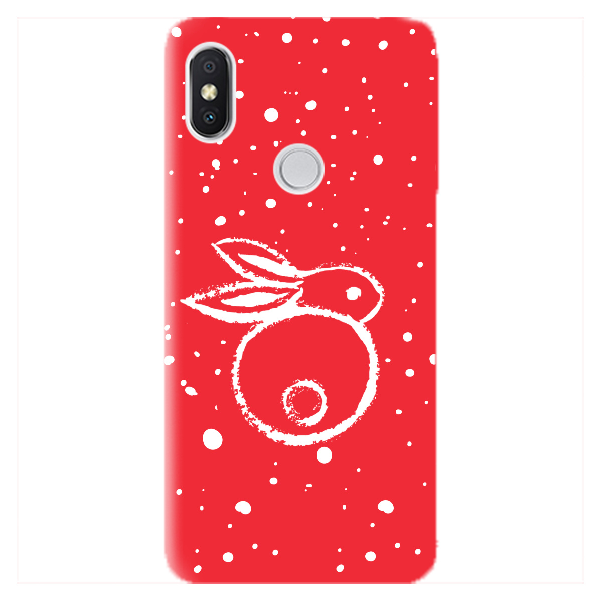 Чехол для Xiaomi Redmi S2 ярко-красный матовый soft touch Rabbit - фото 1