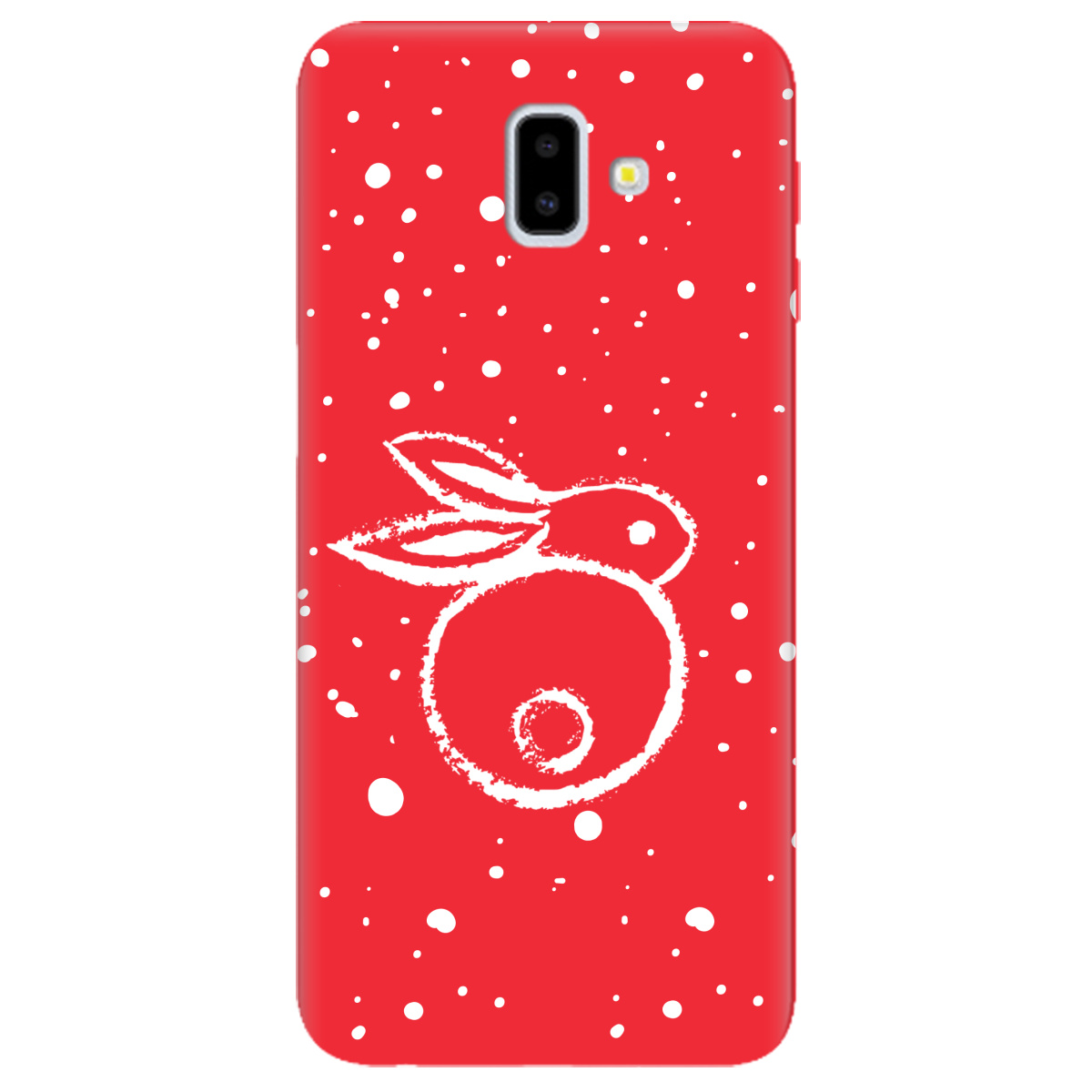 Чохол для Samsung Galaxy J6 Plus 2018 яскраво-червоний матовий soft touch Rabbit - фото 1