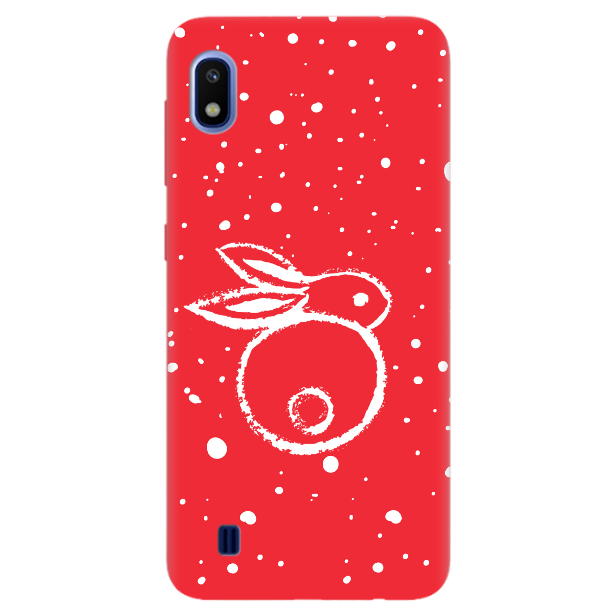 Чехол для Samsung Galaxy A10 ярко-красный матовый soft touch Rabbit - фото 1