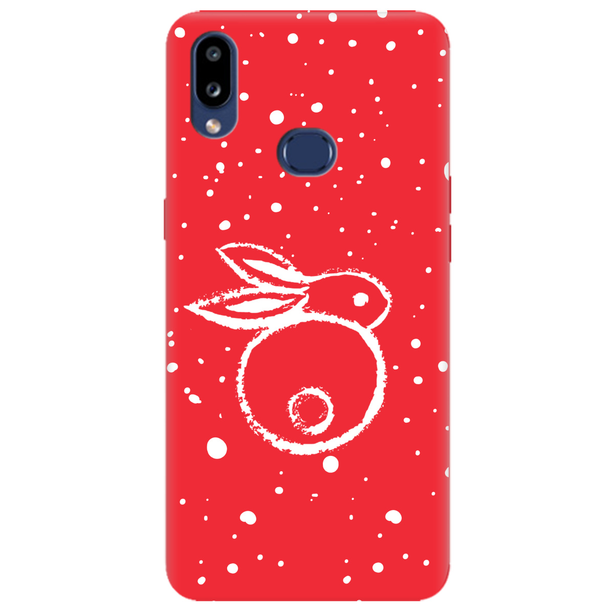 Чехол для Samsung Galaxy A10s ярко-красный матовый soft touch Rabbit - фото 1