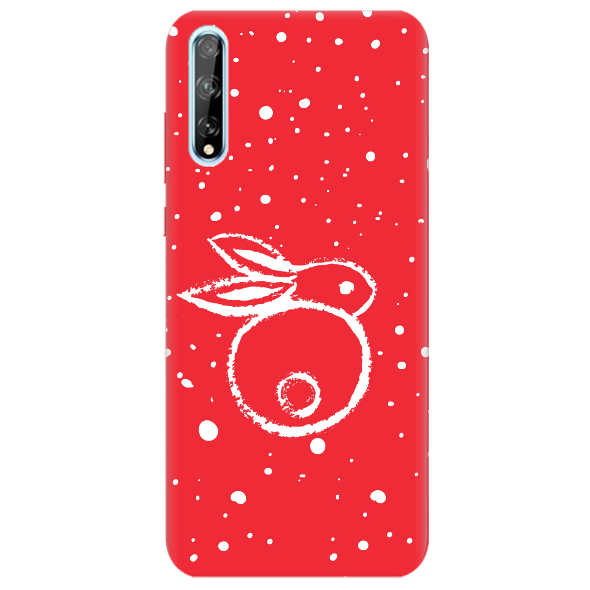 Чехол для Huawei Y8р ярко-красный матовый soft touch Rabbit - фото 1