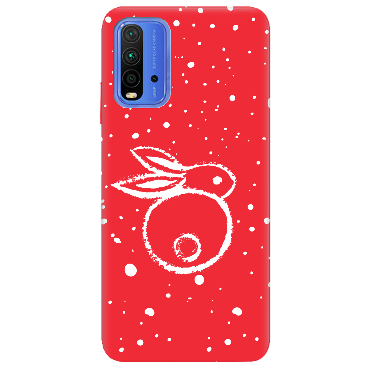 Чехол для Xiaomi Redmi 9 Power ярко-красный матовый soft touch Rabbit - фото 1