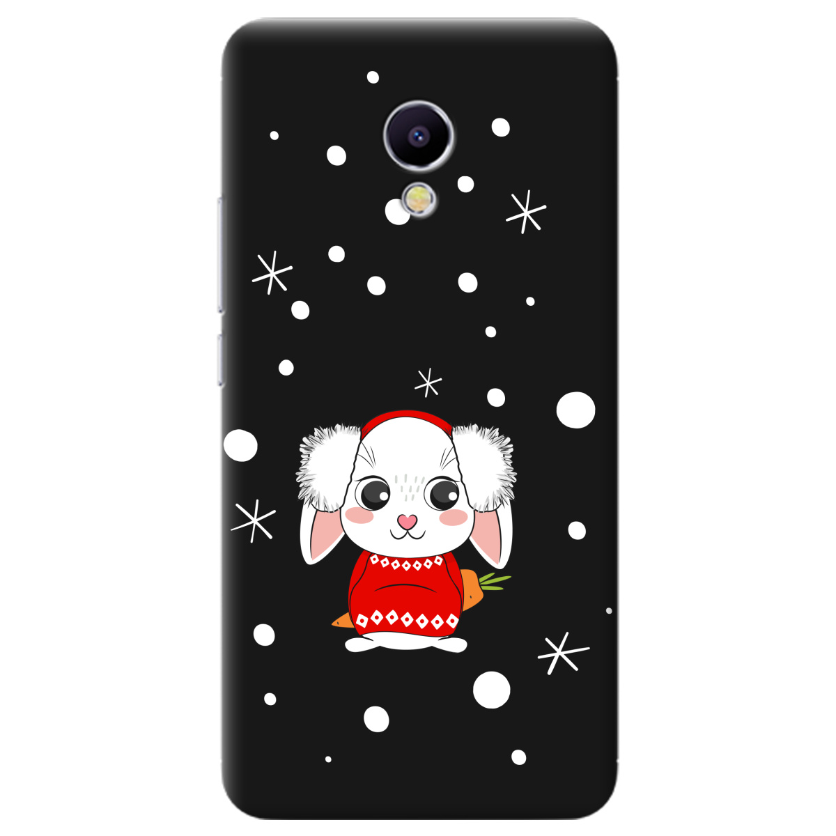 Чохол для Meizu M5S чорний матовий soft touch My bunny - фото 1