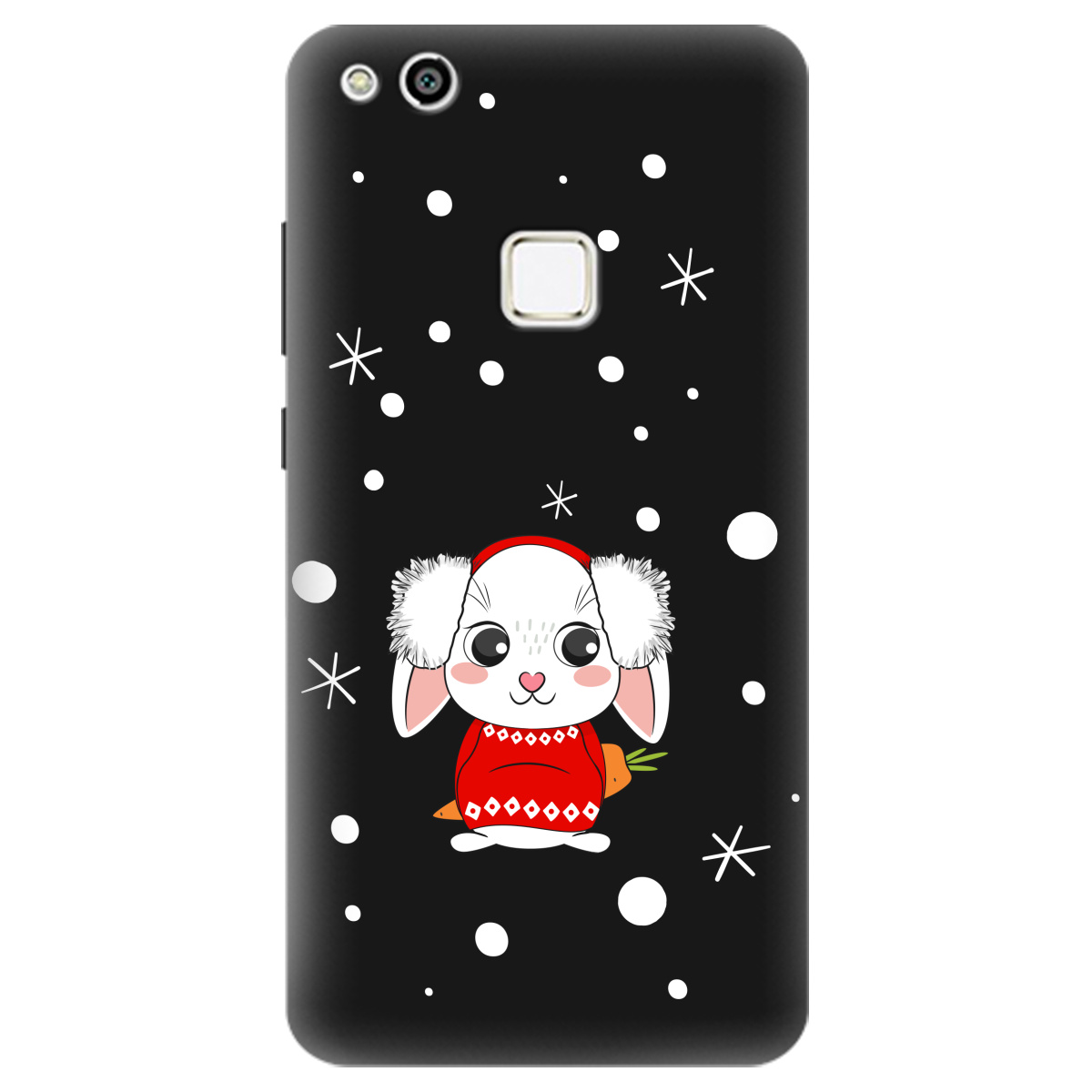 Чохол для Huawei P10 Lite чорний матовий soft touch My bunny - фото 1