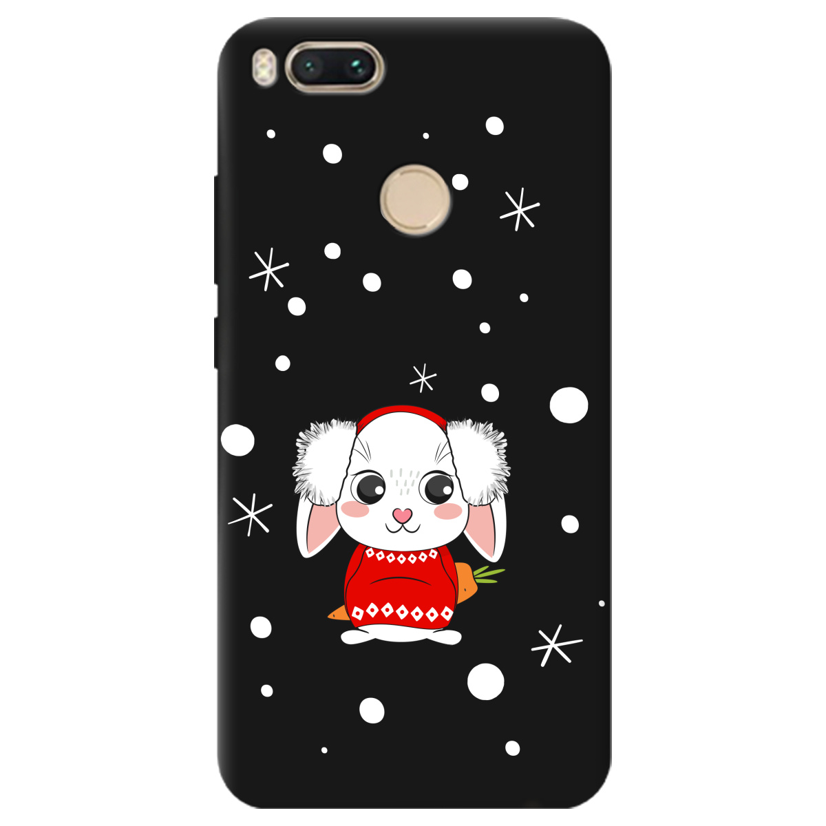 Чехол для Xiaomi Mi 5X черный матовый soft touch My bunny - фото 1