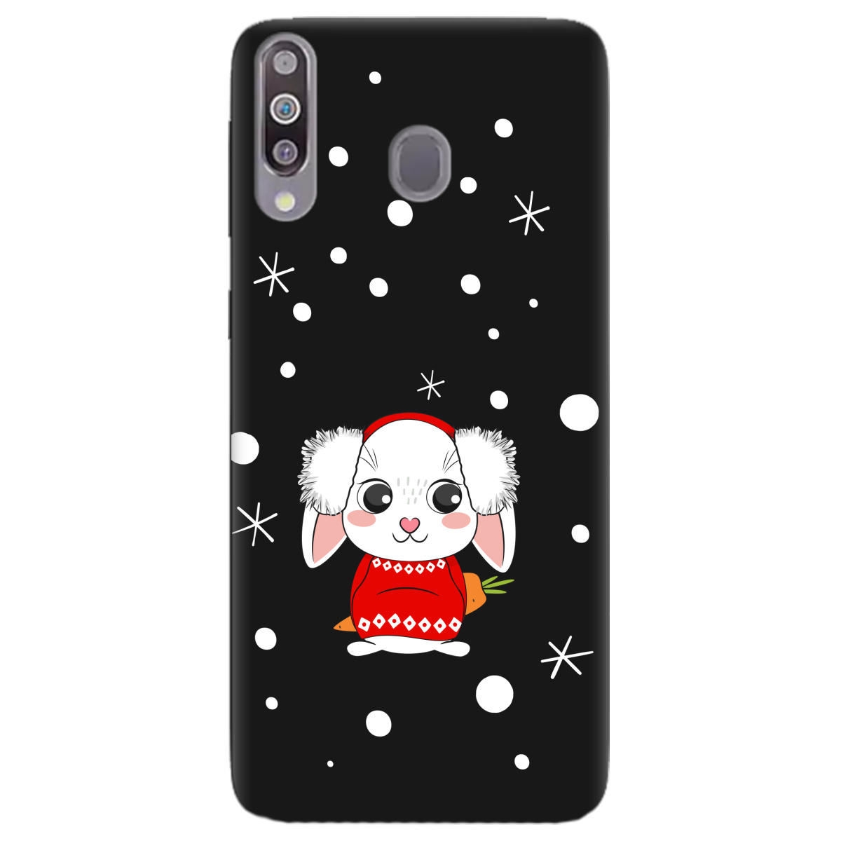 Чохол для Samsung Galaxy M30 чорний матовий soft touch My bunny - фото 1