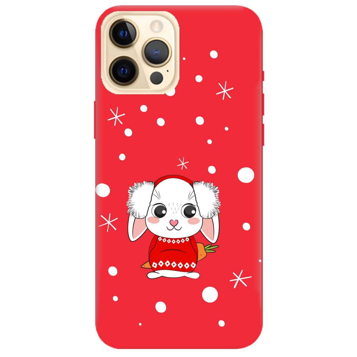 Чехол для Apple iPhone 12 Pro ярко-красный матовый soft touch My bunny - фото 1