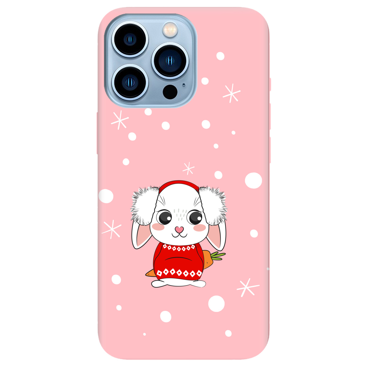 Чехол для Apple iPhone 13 Pro Max нежно-розовый матовый soft touch My bunny - фото 1