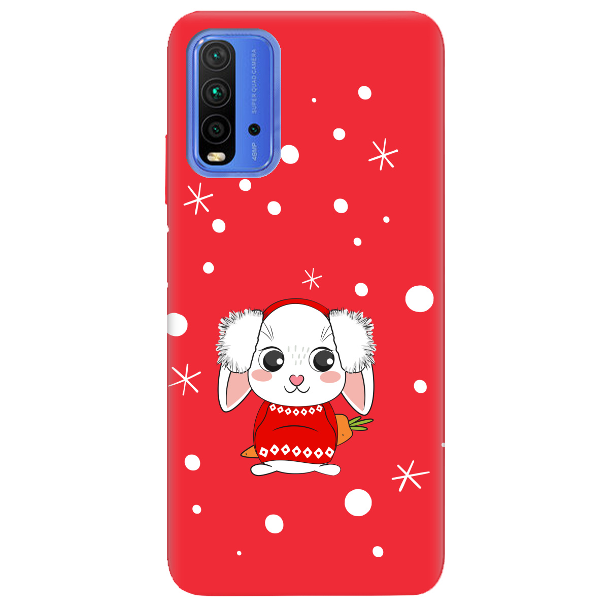 Чохол для Xiaomi Redmi 9 Power яскраво-червоний матовий soft touch My bunny - фото 1