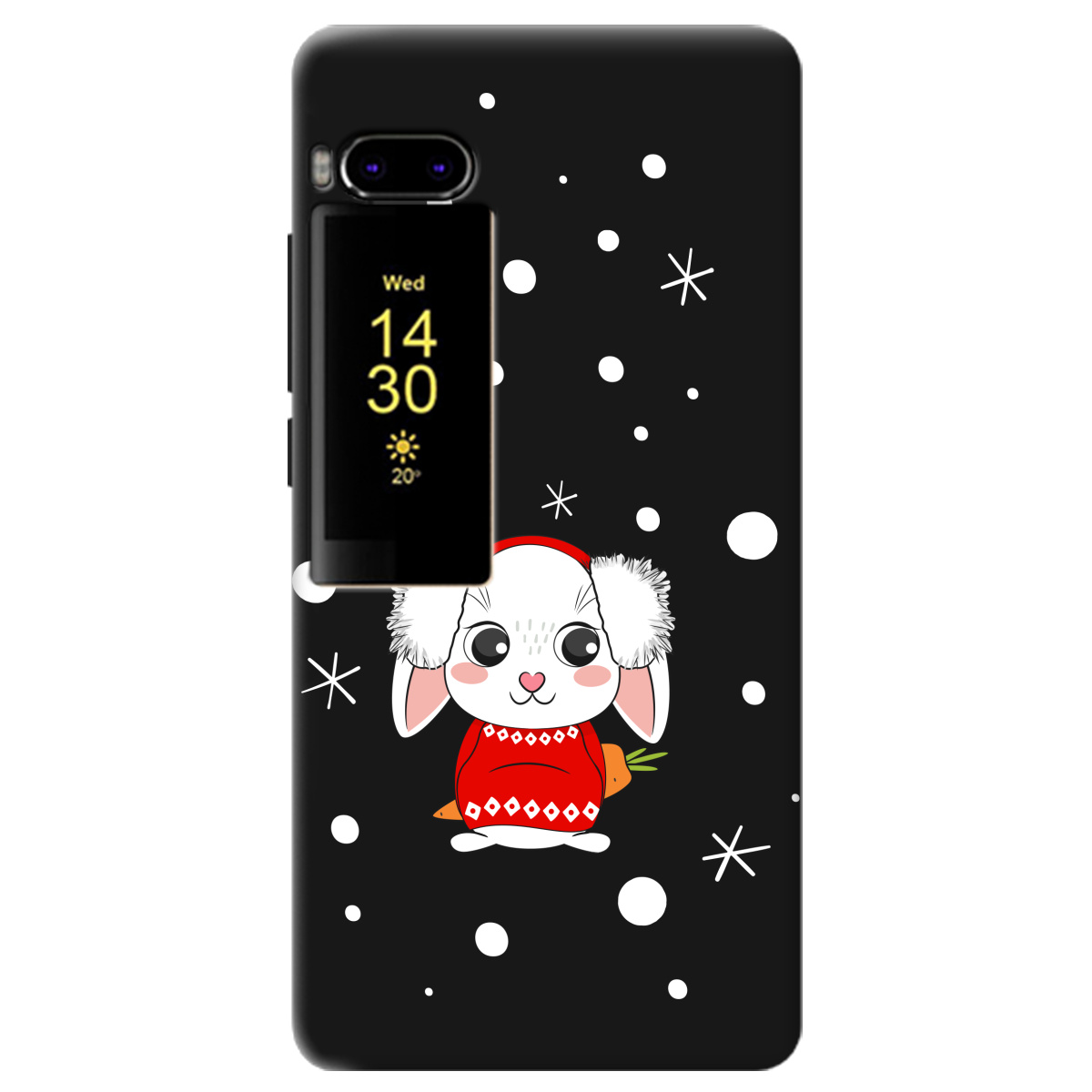 Чехол для Meizu Pro 7 черный матовый soft touch My bunny - фото 1