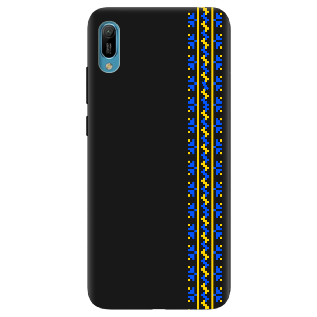 Чехол для Huawei Y6 2019 черный матовый soft touch Embroidery - фото 1