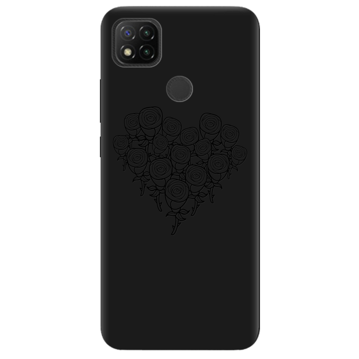 Чохол для Xiaomi Redmi 9C чорний матовий soft touch Love - фото 1