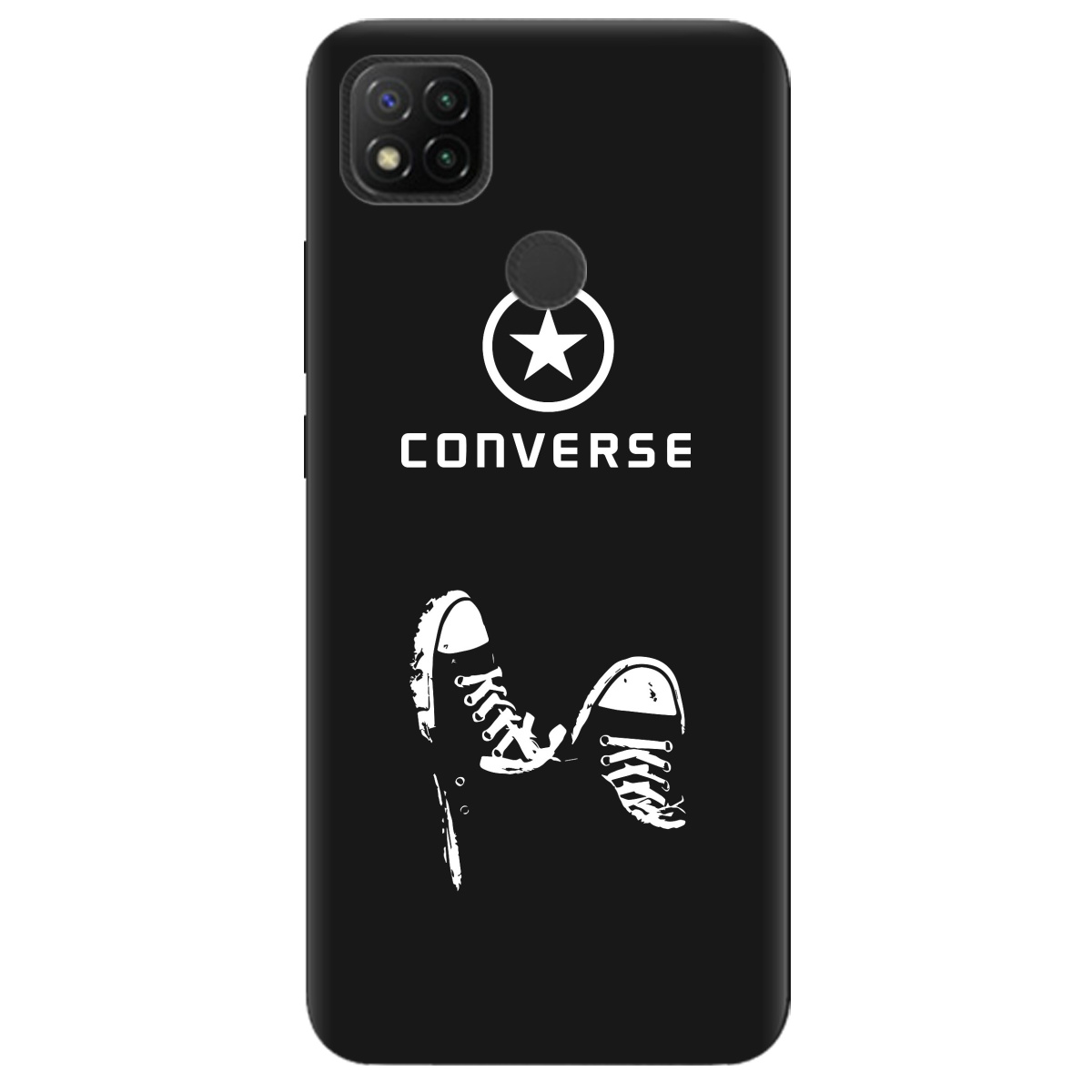 Чехол для Xiaomi Redmi 9C черный матовый soft touch Converse - фото 1