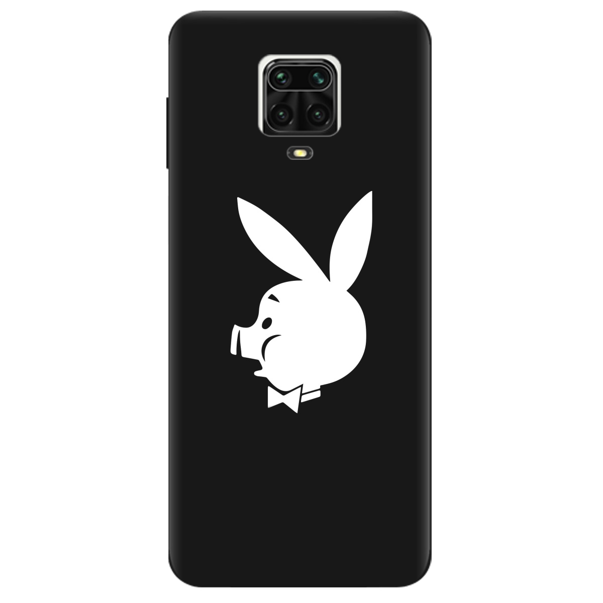 Чехол для Xiaomi Redmi Note 9 Pro черный матовый soft touch Piggy - фото 1