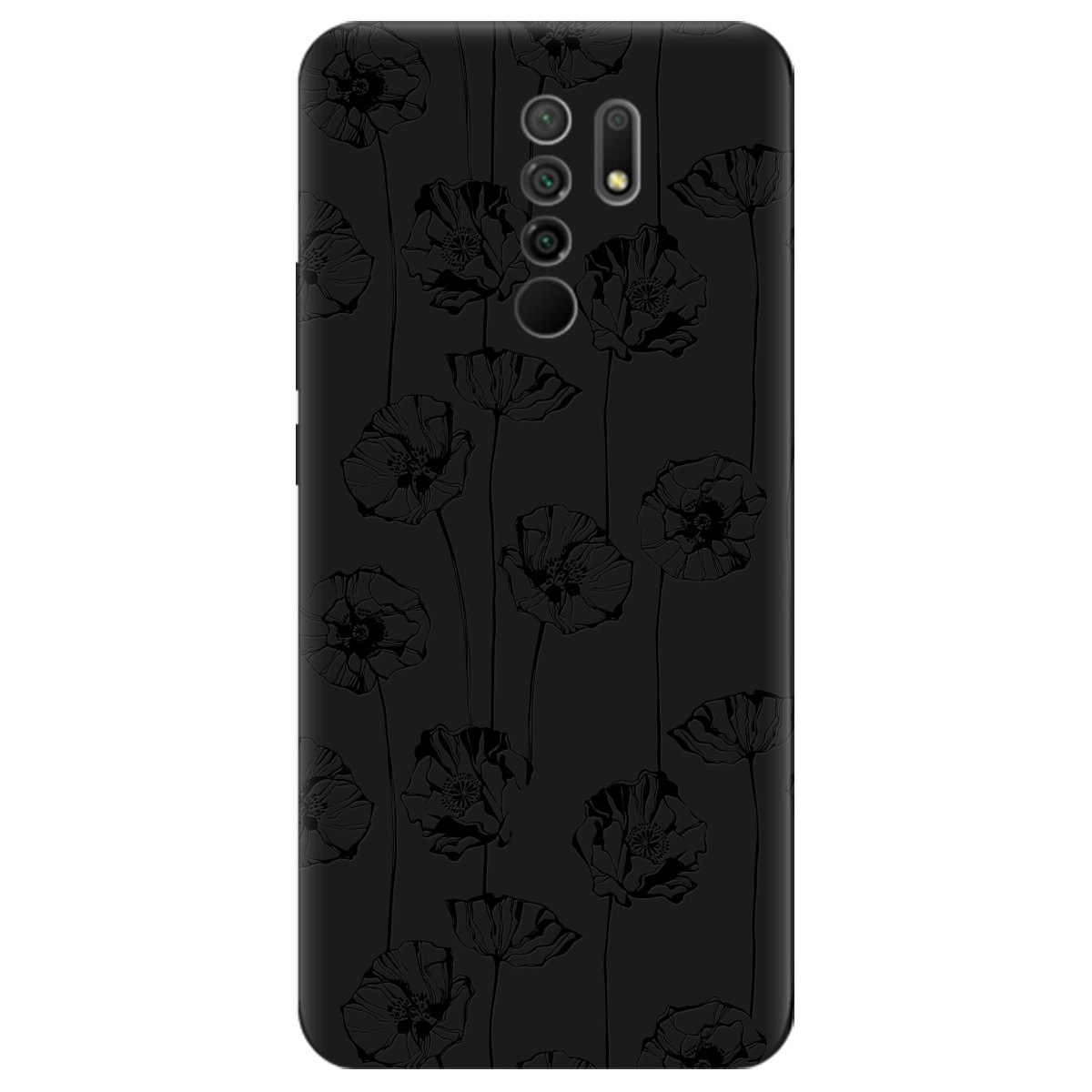 Чехол для Xiaomi Redmi 9 черный матовый soft touch Mallow - фото 1