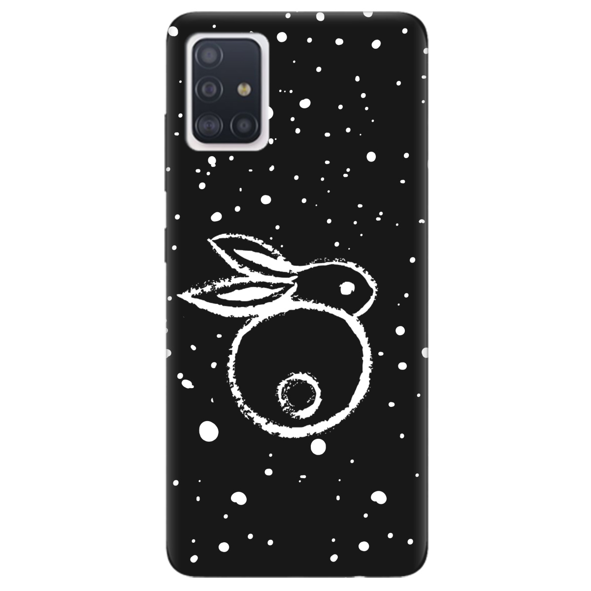 Чохол для Samsung Galaxy A51 чорний матовий soft touch Rabbit - фото 1