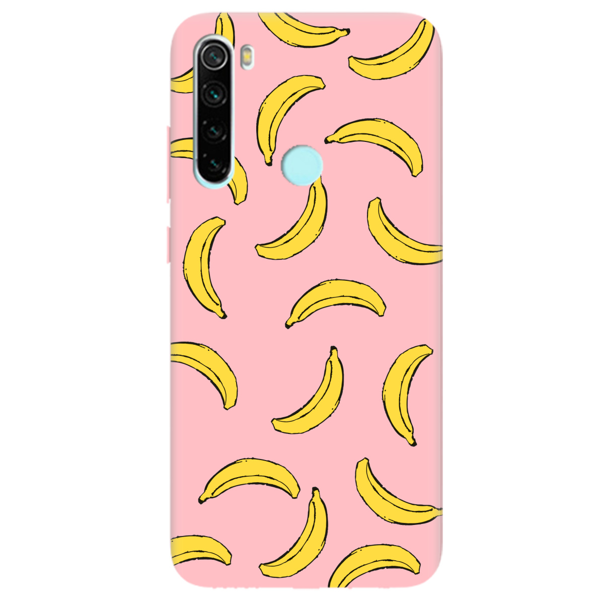 Чехол для Xiaomi Redmi Note 8T нежно-розовый матовый soft touch Banana paradise - фото 1