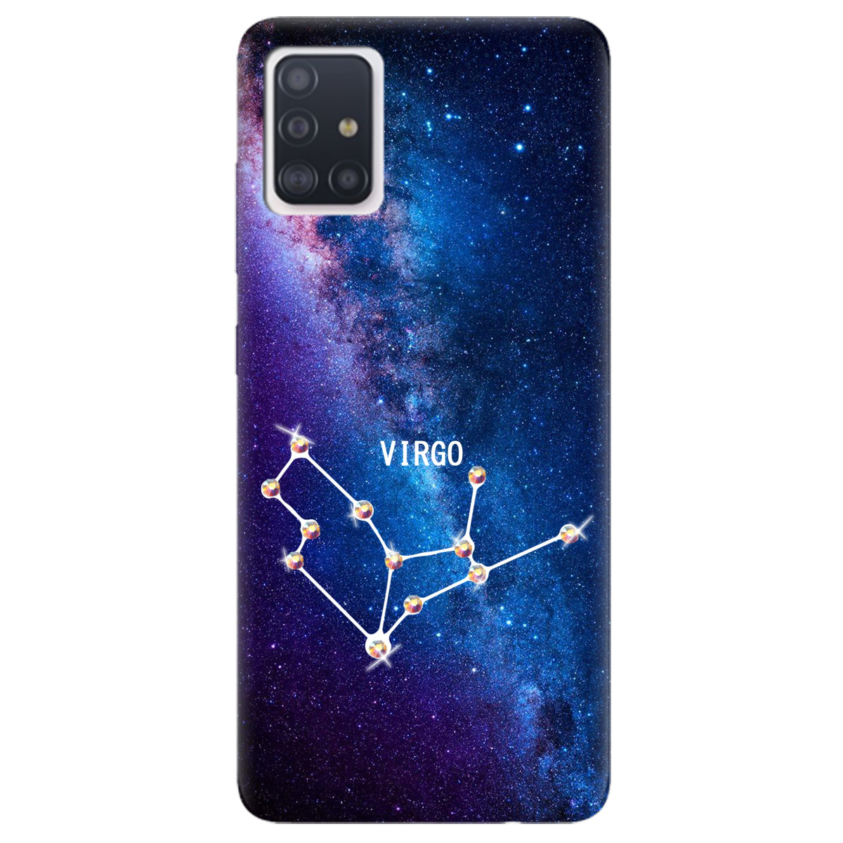 Чехол для Samsung Galaxy A51 Virgo (Дева) со стразами - фото 1