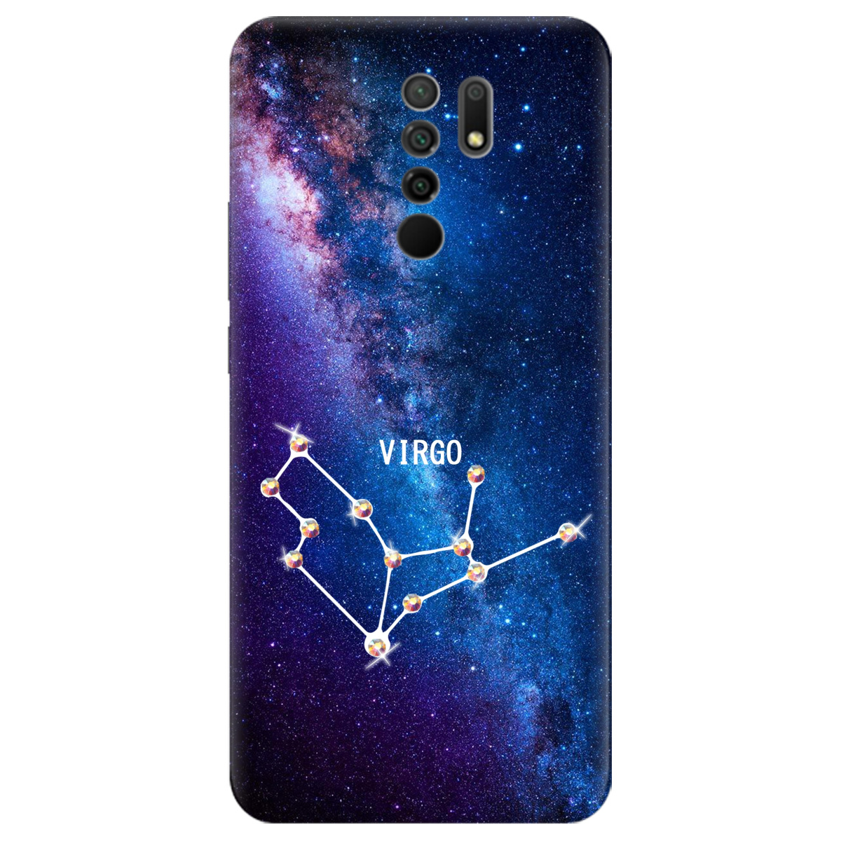 Чехол для Xiaomi Redmi 9 Virgo (Дева) со стразами - фото 1