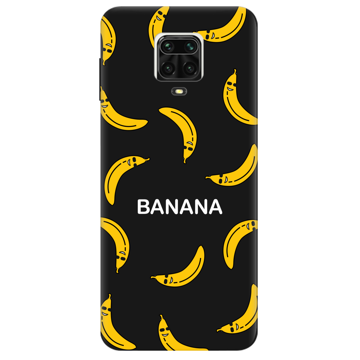 Чехол для Xiaomi Redmi Note 9 Pro Max черный матовый soft touch Bananas - фото 1