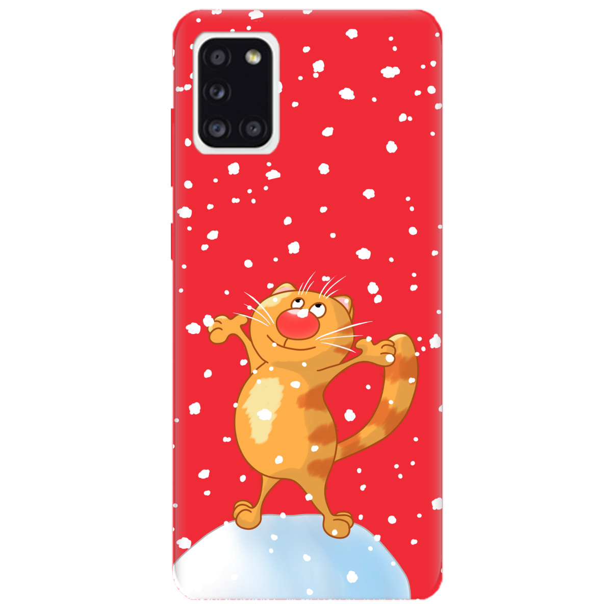 Чехол для Samsung Galaxy A31 ярко-красный матовый soft touch By Happy - фото 1