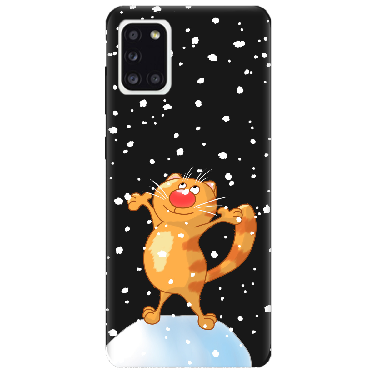 Чехол для Samsung Galaxy A31 черный матовый soft touch By Happy - фото 1