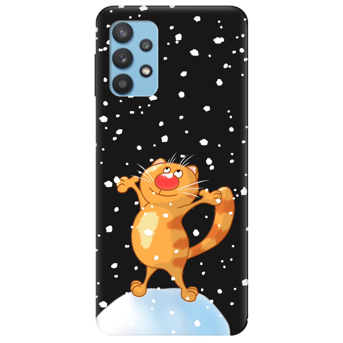 Чехол для Samsung Galaxy A32 4G черный матовый soft touch By Happy - фото 1