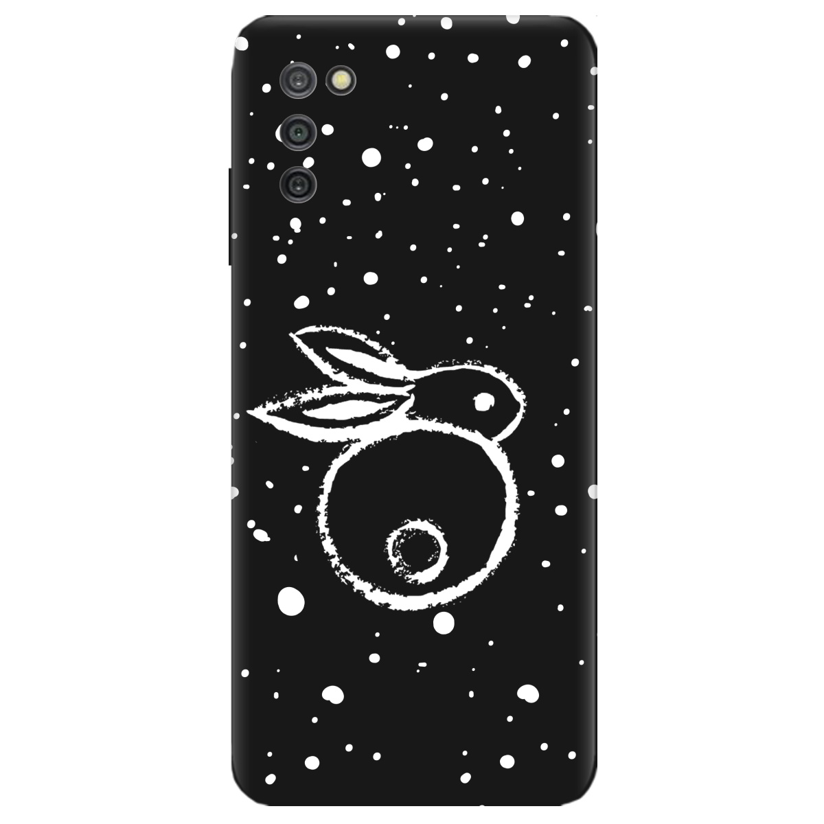 Чехол для Samsung Galaxy A03s черный матовый soft touch Rabbit - фото 1