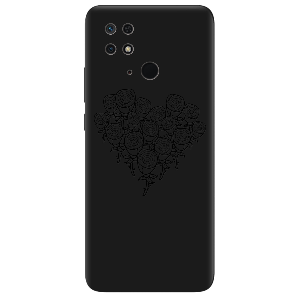 Чехол для Xiaomi Redmi 10C черный матовый soft touch Love - фото 1