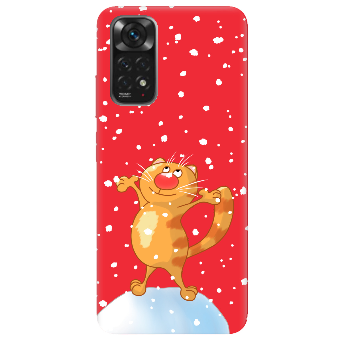 Чехол для Xiaomi Redmi Note 11s ярко-красный матовый soft touch By Happy - фото 1