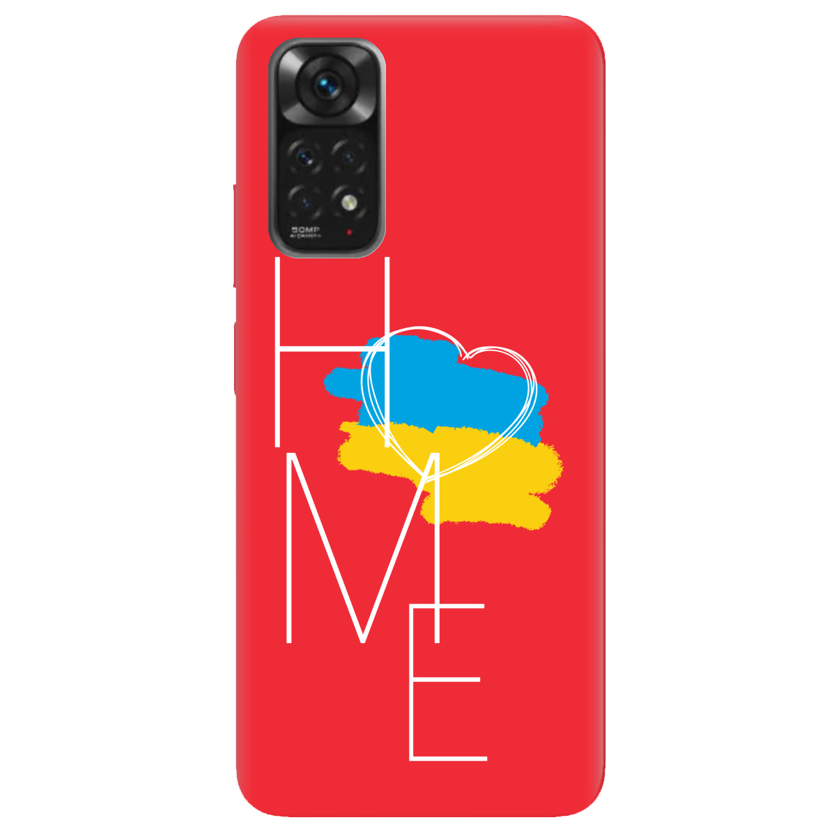 Чехол для Xiaomi Redmi Note 11s ярко-красный матовый soft touch Дім - фото 1