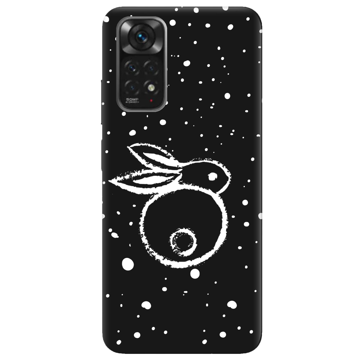 Чехол для Xiaomi Redmi Note 11 черный матовый soft touch Rabbit - фото 1