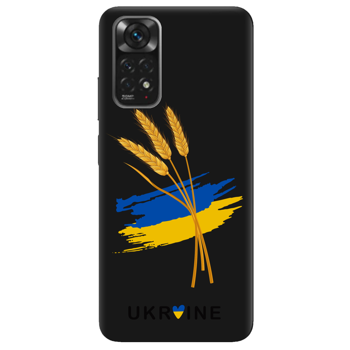 Чехол для Xiaomi Redmi Note 11 черный матовый soft touch Spikelets - фото 1