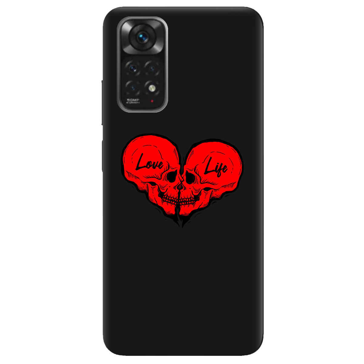 Чехол для Xiaomi Redmi Note 11s черный матовый soft touch Love-Live - фото 1