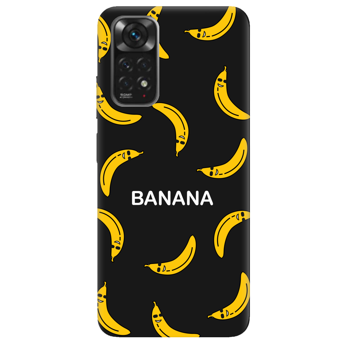 Чохол для Xiaomi Redmi Note 11s чорний матовий soft touch Bananas - фото 1