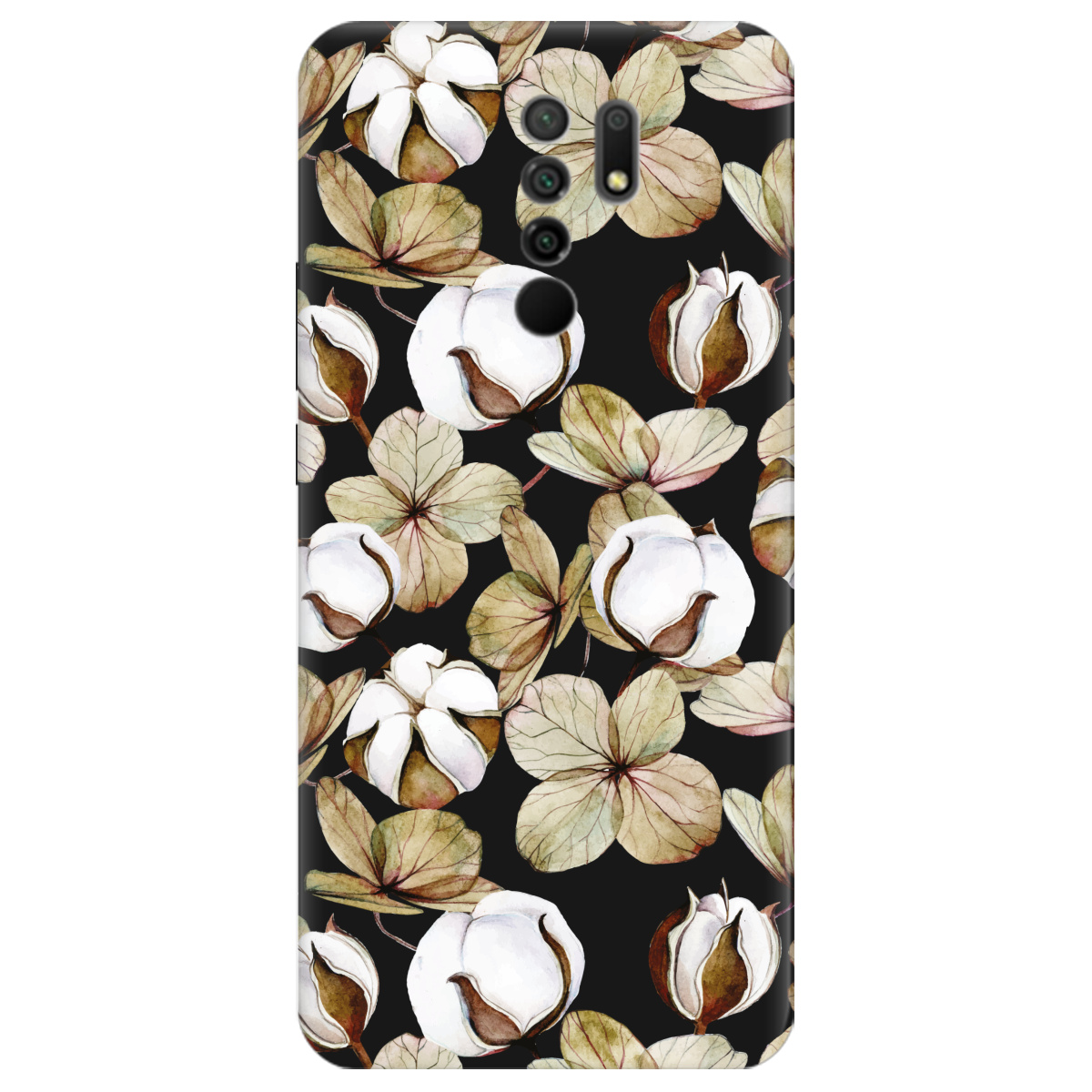 Чохол для Xiaomi Redmi 9 чорний матовий soft touch Бавовна - фото 1