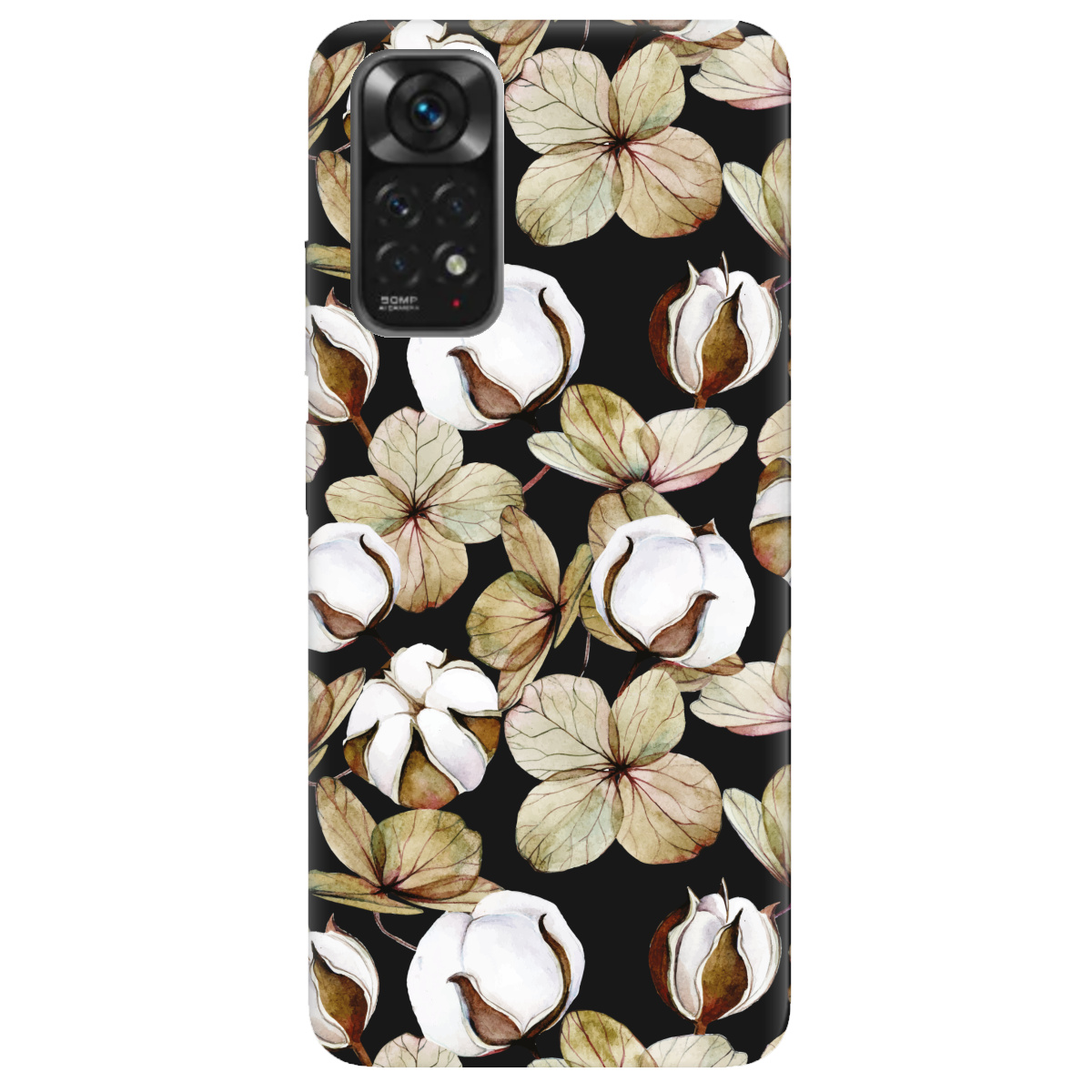 Чехол для Xiaomi Redmi Note 11 черный матовый soft touch Бавовна - фото 1