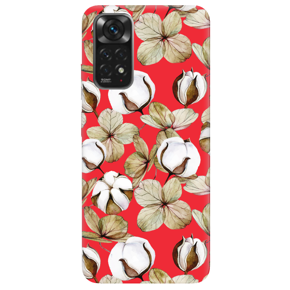 Чехол для Xiaomi Redmi Note 11s ярко-красный матовый soft touch Бавовна - фото 1