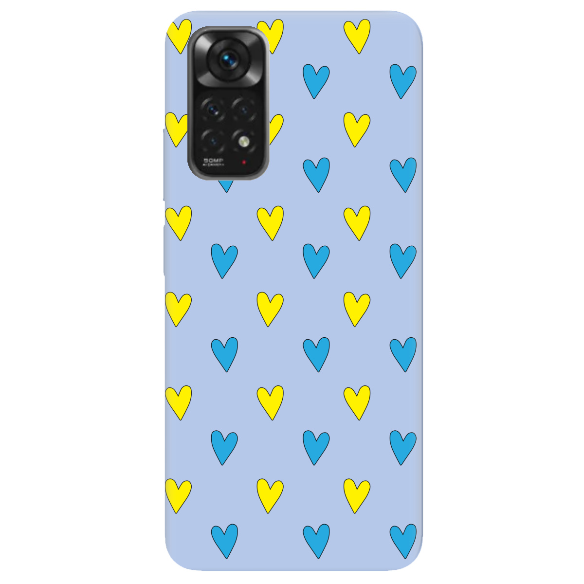 Чохол для Xiaomi Redmi Note 11 ніжно-блакитний матовий soft touch Серденько - фото 1